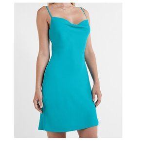 Express Turquoise Spaghetti Strap Mini Dress